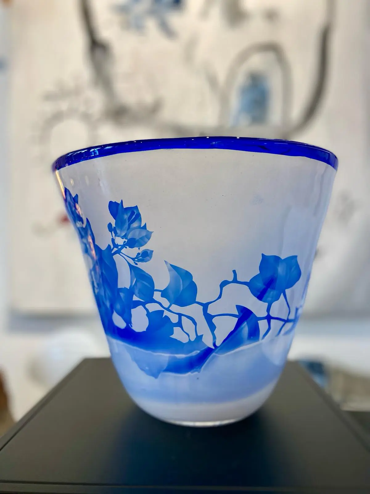 Crystal Vase - Blue