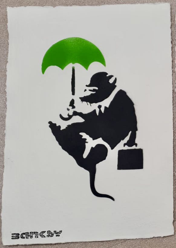 Umbrella Rat - Banksy